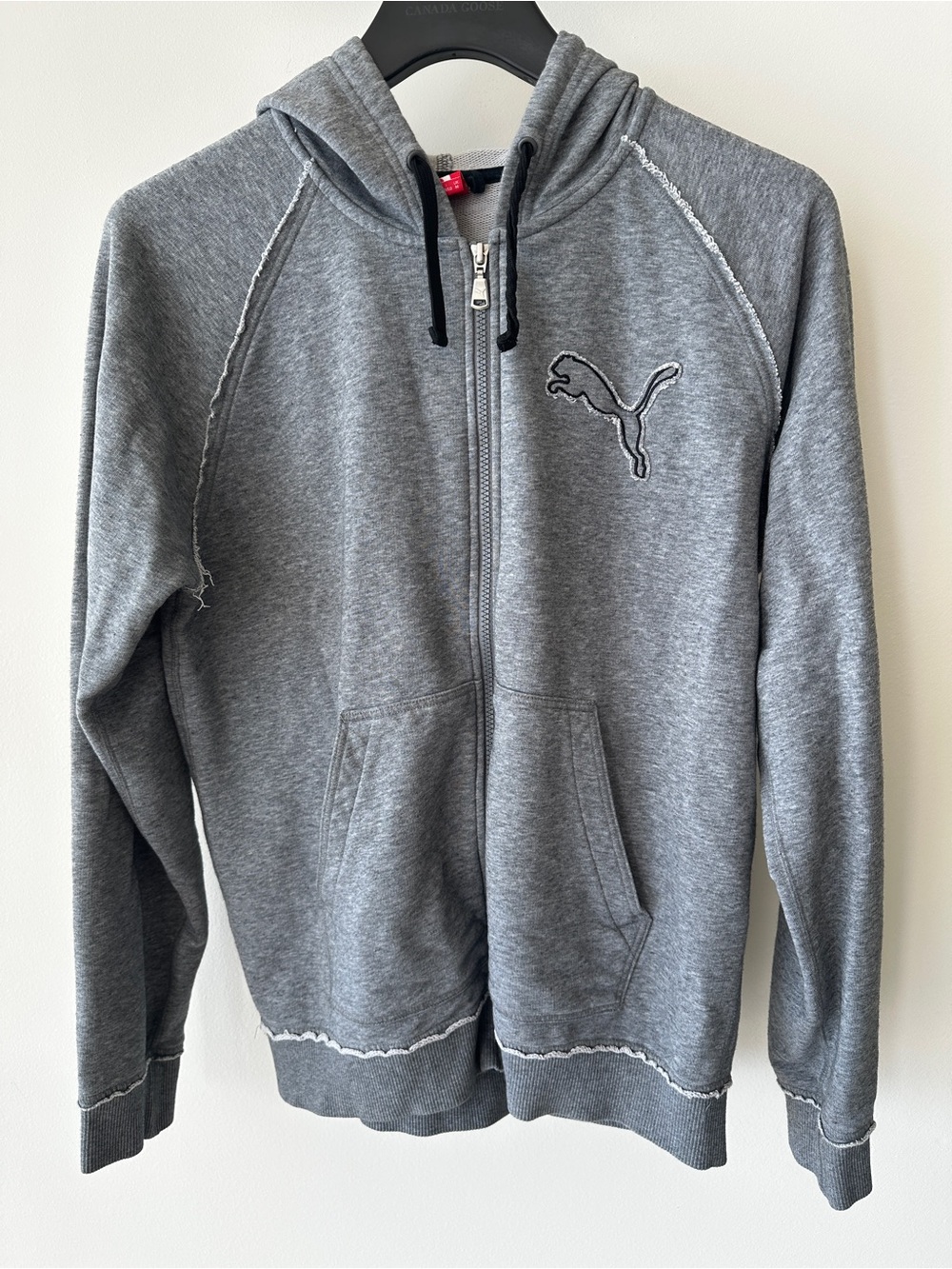 Puma Men’s Gray Full-Zip Hooded Sweatshirt in size M